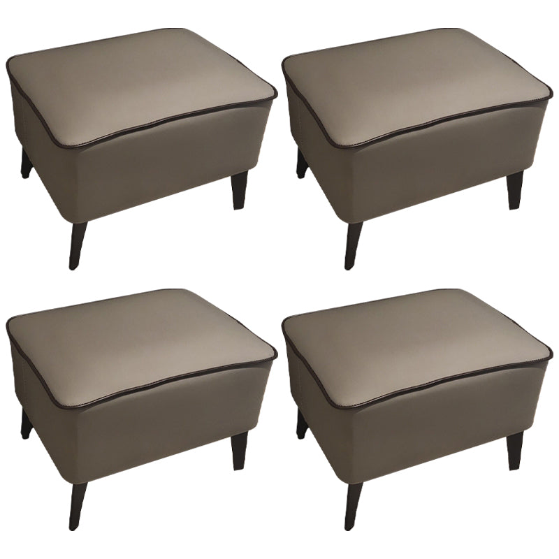 Contemporary Plain Pouf Ottoman Rectangle PU Leather Water Resistant Target Pouf