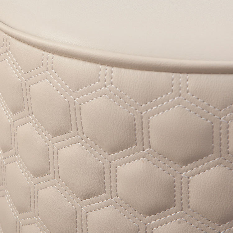 Water Resistant Pouf Ottoman Genuine Leather Round Solid Modern Ottoman