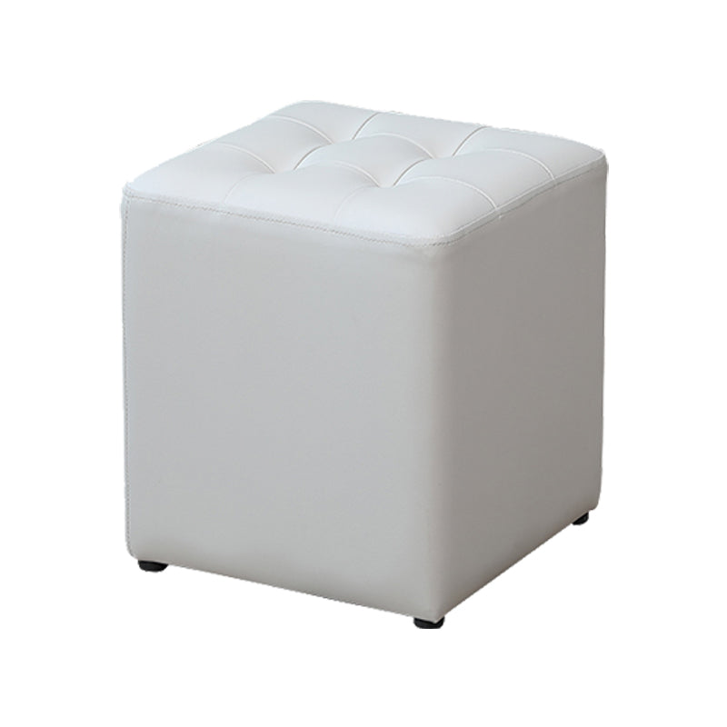 Modern Water Cube Stain Resistant Solid Color Leather Indoor Pouf