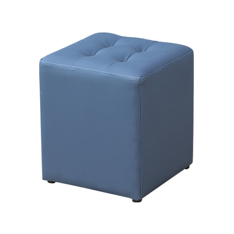 Modern Water Cube Stain Resistant Solid Color Leather Indoor Pouf