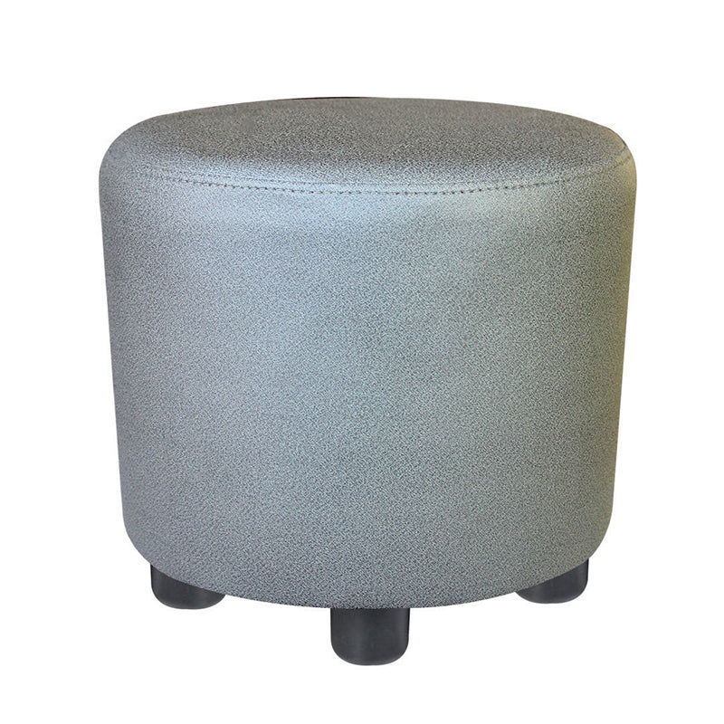 Modern Contrast Color Pouf Chair Round Cotton Stain Resistant Footstool Ottoman