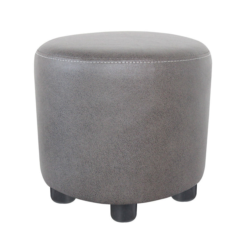 Modern Contrast Color Pouf Chair Round Cotton Stain Resistant Footstool Ottoman