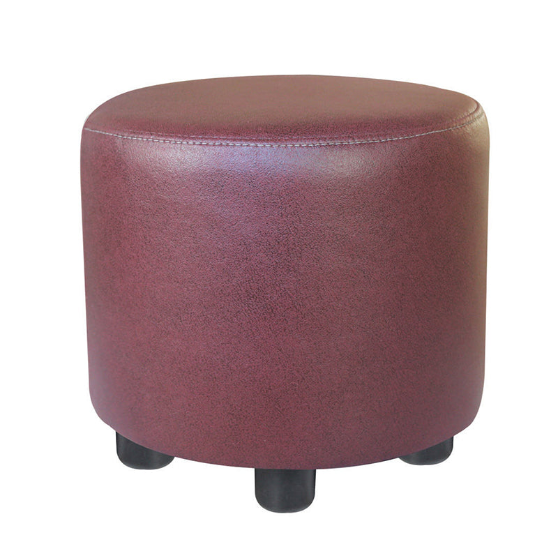 Modern Contrast Color Pouf Chair Round Cotton Stain Resistant Footstool Ottoman