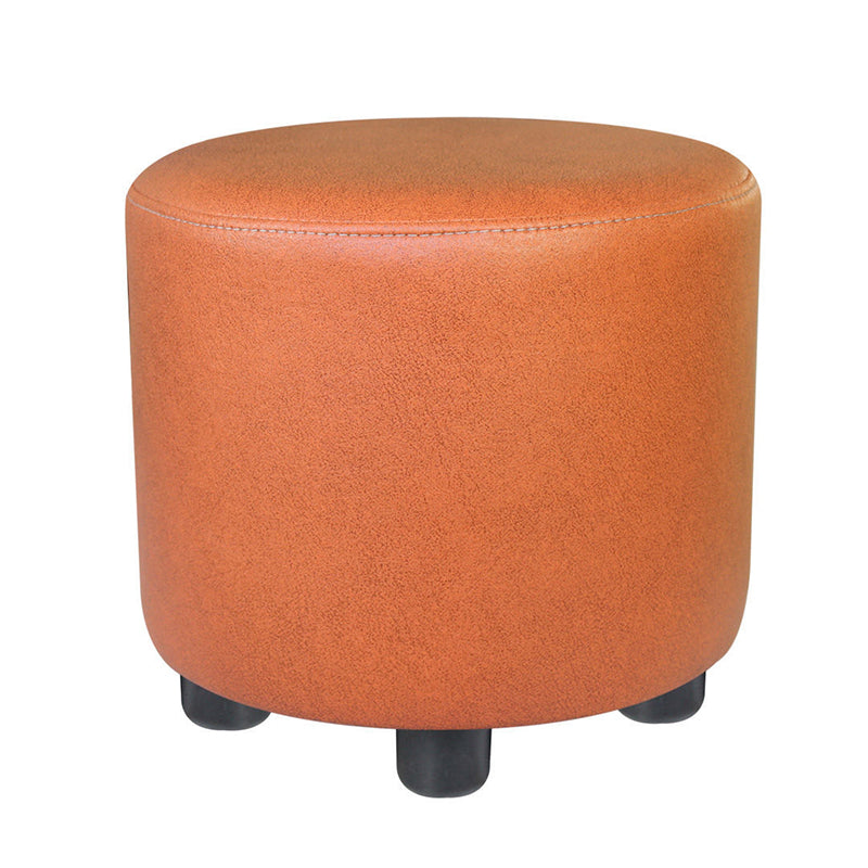 Modern Contrast Color Pouf Chair Round Cotton Stain Resistant Footstool Ottoman