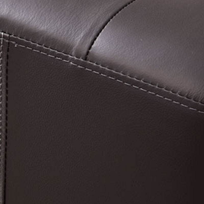 Modern Genuine Leather Ottoman Tufted Detail Square Stool Ottoman