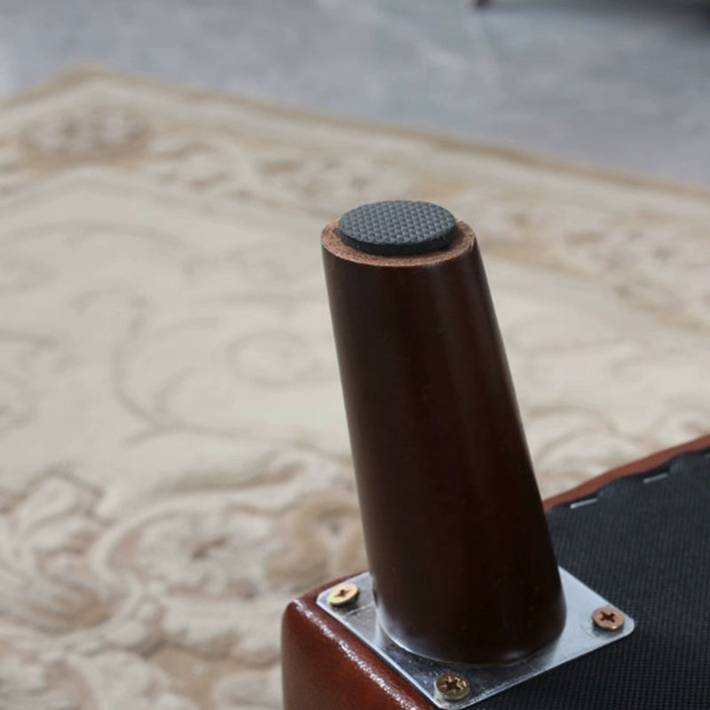 Pure Color Square Standard Modern Wine Red Leather Ottoman for Living Room