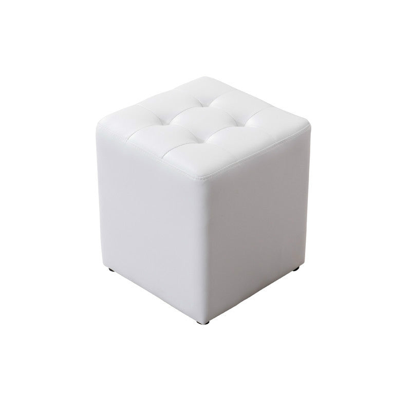 Water Resistant Round Standard Modern Solid Color Leather Pouf