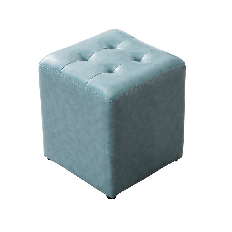 Water Resistant Round Standard Modern Solid Color Leather Pouf