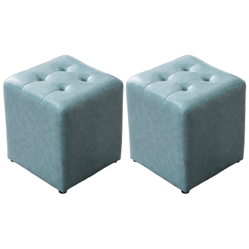 Water Resistant Round Standard Modern Solid Color Leather Pouf