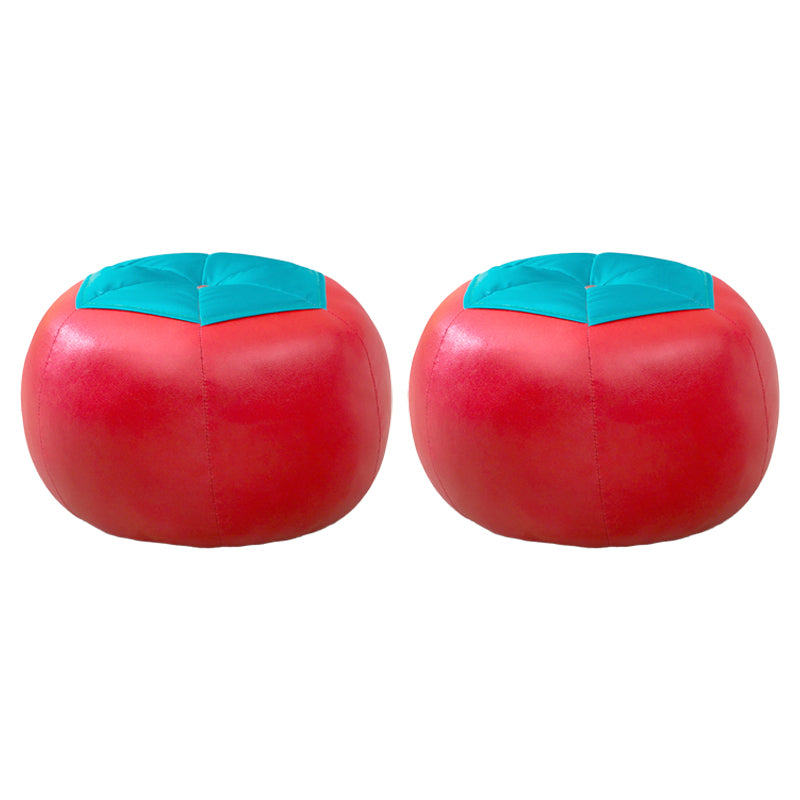 Stain Resistant Faux Leather Ottoman Football Printed Pouf Modern Ottoman