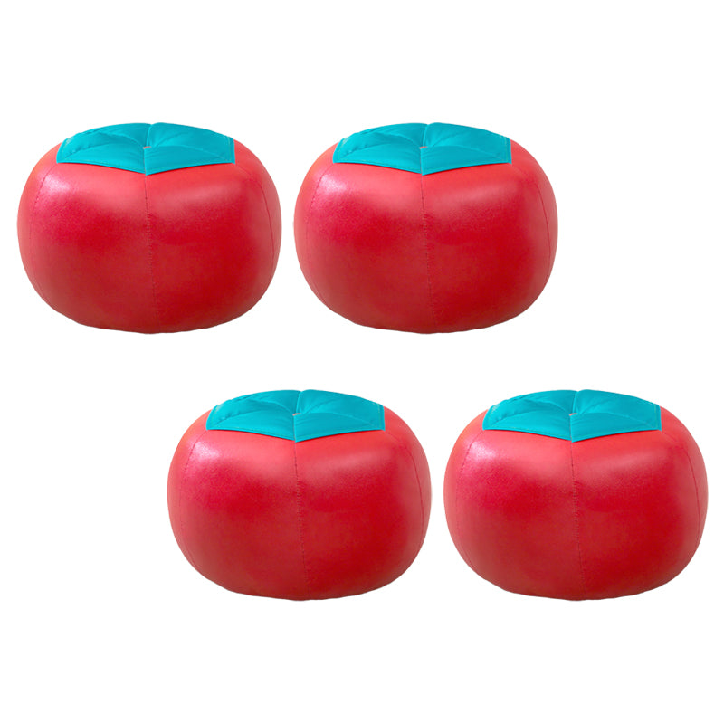 Stain Resistant Faux Leather Ottoman Football Printed Pouf Modern Ottoman