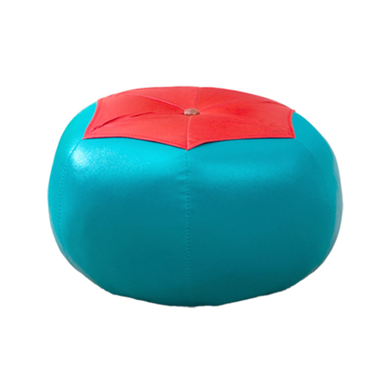 Stain Resistant Faux Leather Ottoman Football Printed Pouf Modern Ottoman