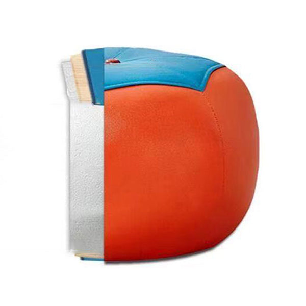 Stain Resistant Faux Leather Ottoman Football Printed Pouf Modern Ottoman