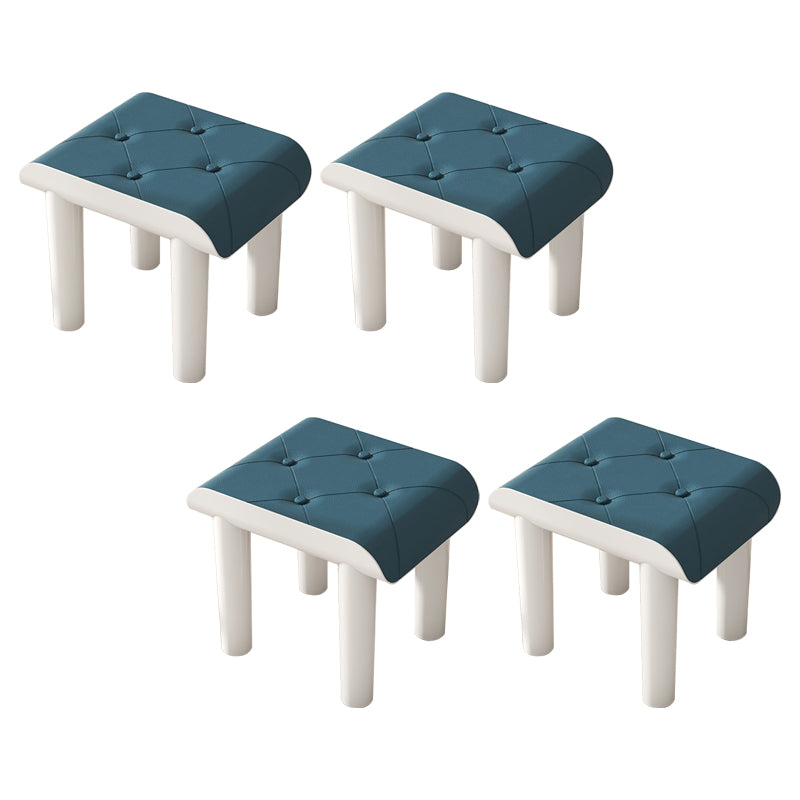 Contemporary Ottoman Faux Leather Acrylic Frame Tufted Rectangle Ottoman