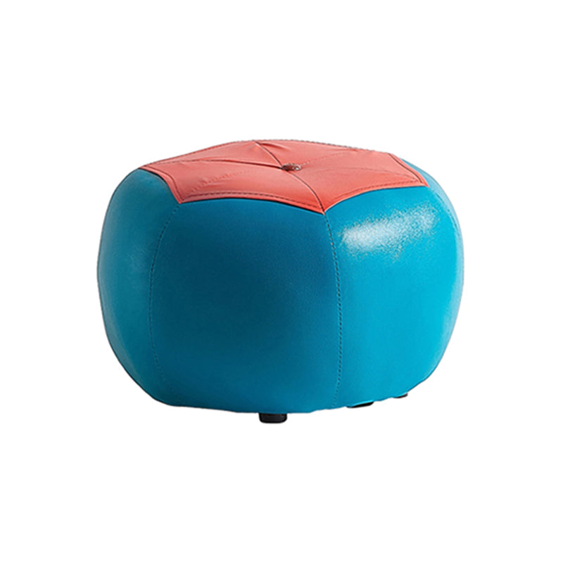 Pouf Tomato Pattern Ottoman Faux Leather Modern Specialty Ottoman