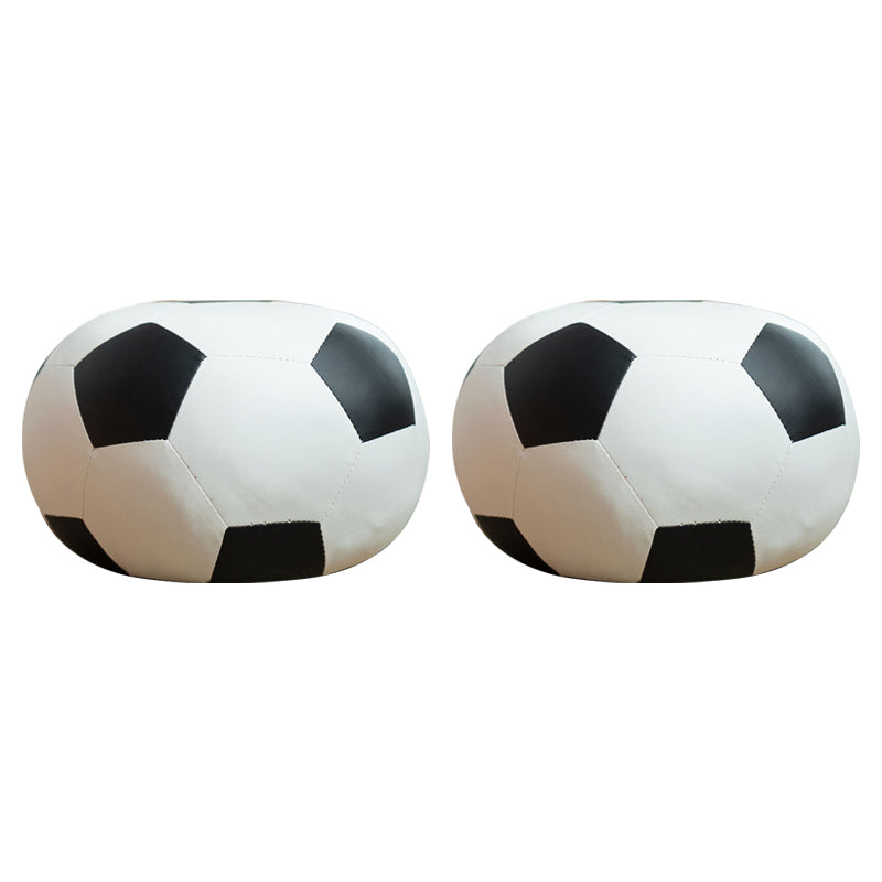 Pouf Tomato Pattern Ottoman Faux Leather Modern Specialty Ottoman