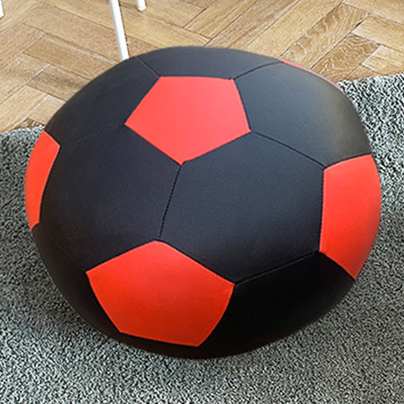 Pouf Tomato Pattern Ottoman Faux Leather Modern Specialty Ottoman