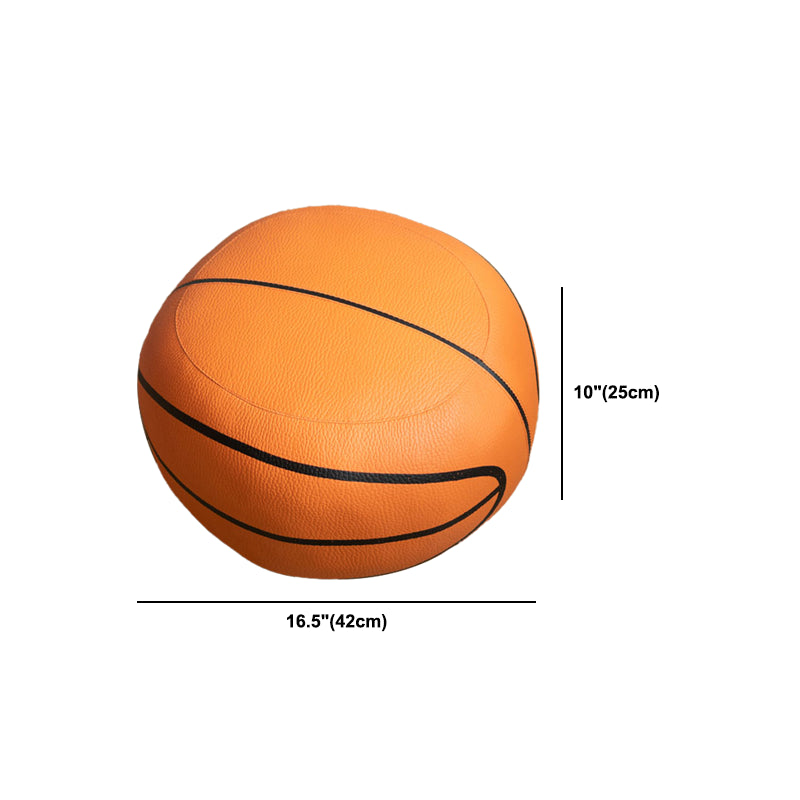 Pouf Tomato Pattern Ottoman Faux Leather Modern Specialty Ottoman