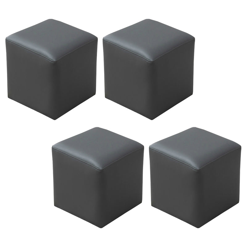 Modern Stain Resistant Ottoman Modern Pure Color Leather Standard