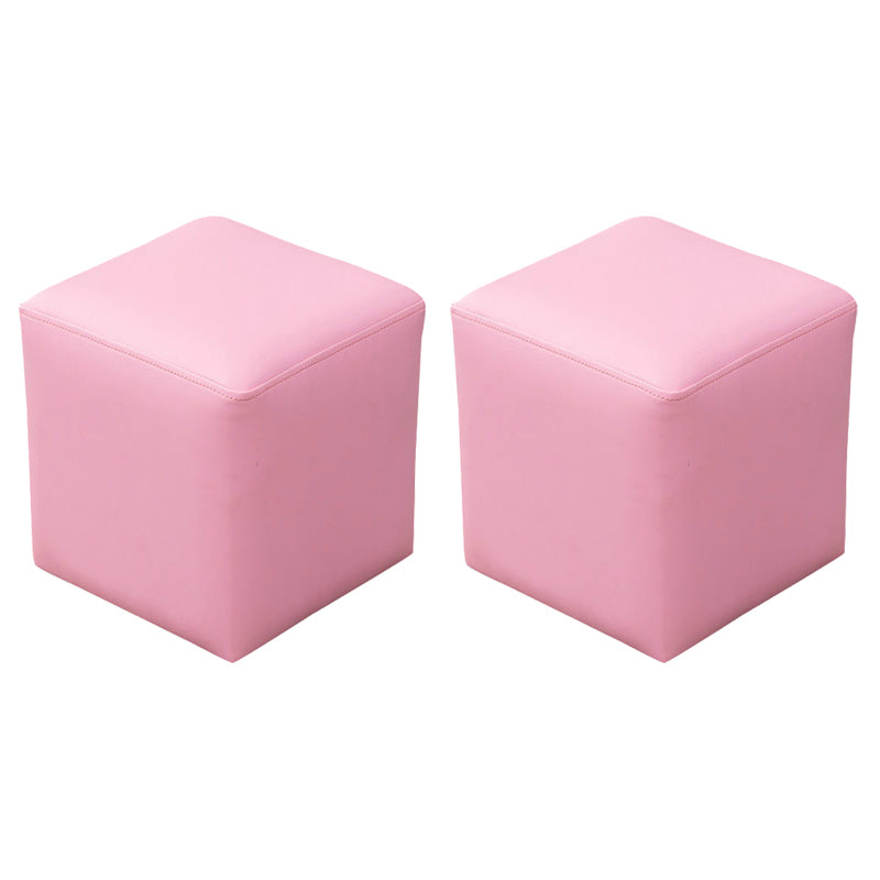 Modern Stain Resistant Ottoman Modern Pure Color Leather Standard