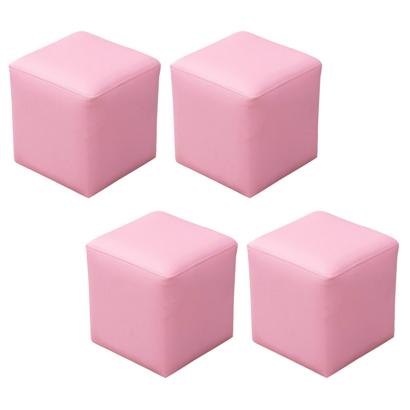 Modern Stain Resistant Ottoman Modern Pure Color Leather Standard