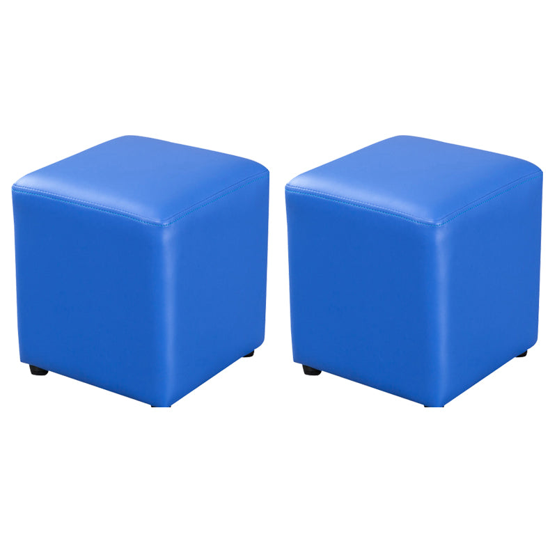 Modern Stain Resistant Ottoman Modern Pure Color Leather Standard