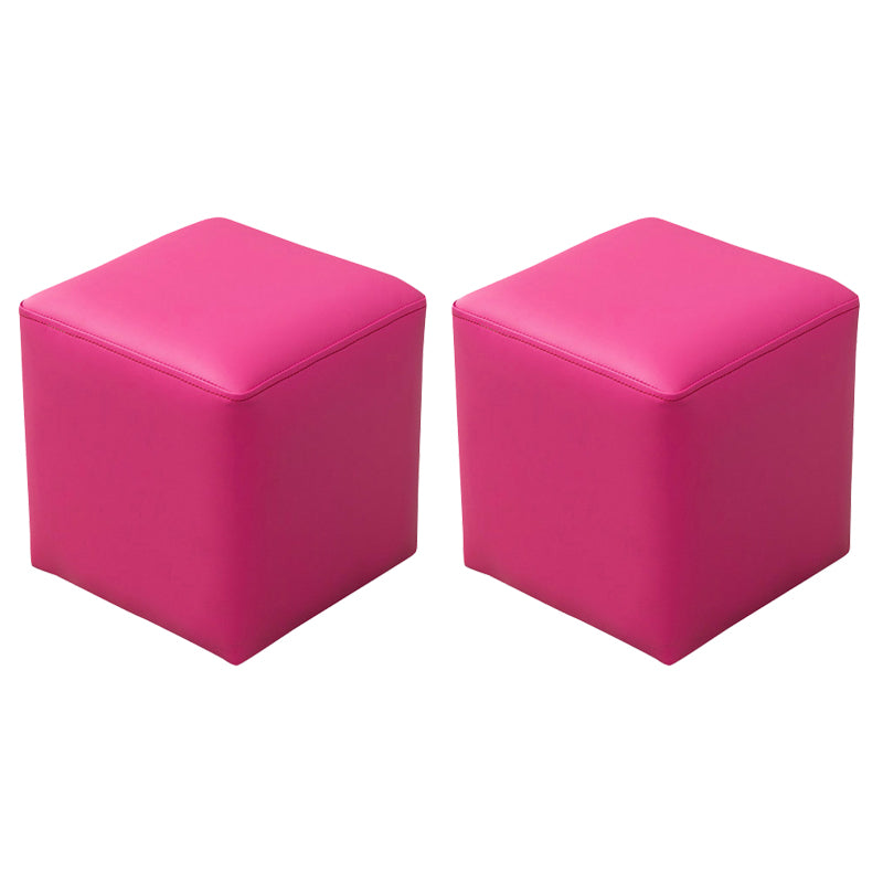 Modern Stain Resistant Ottoman Modern Pure Color Leather Standard