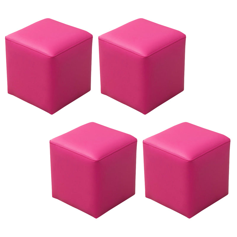 Modern Stain Resistant Ottoman Modern Pure Color Leather Standard