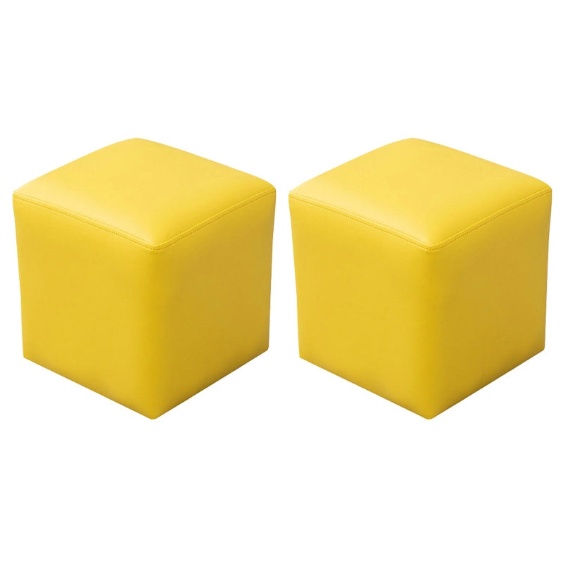 Modern Stain Resistant Ottoman Modern Pure Color Leather Standard