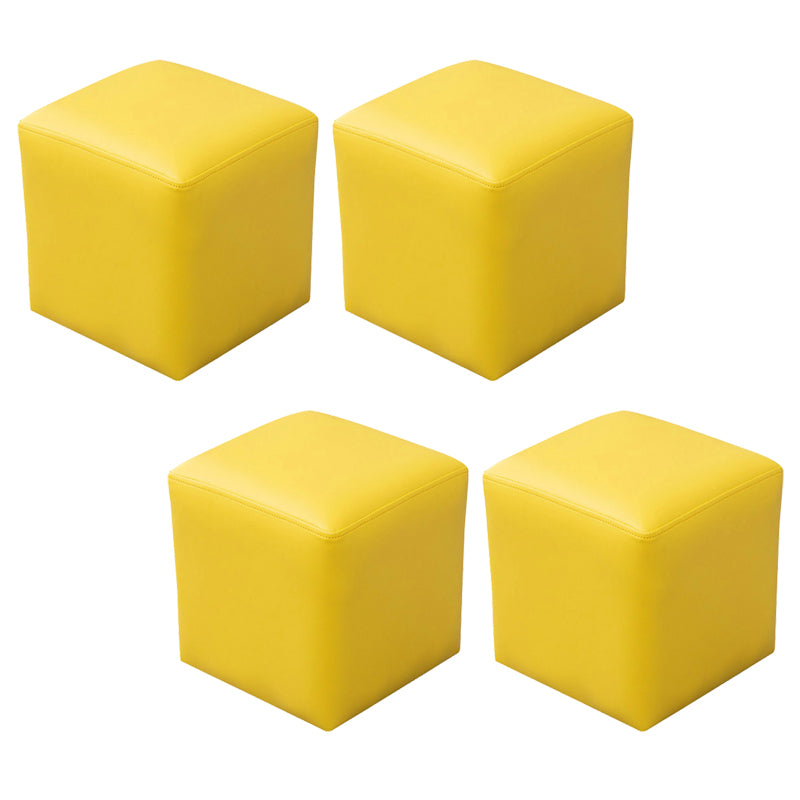 Modern Stain Resistant Ottoman Modern Pure Color Leather Standard