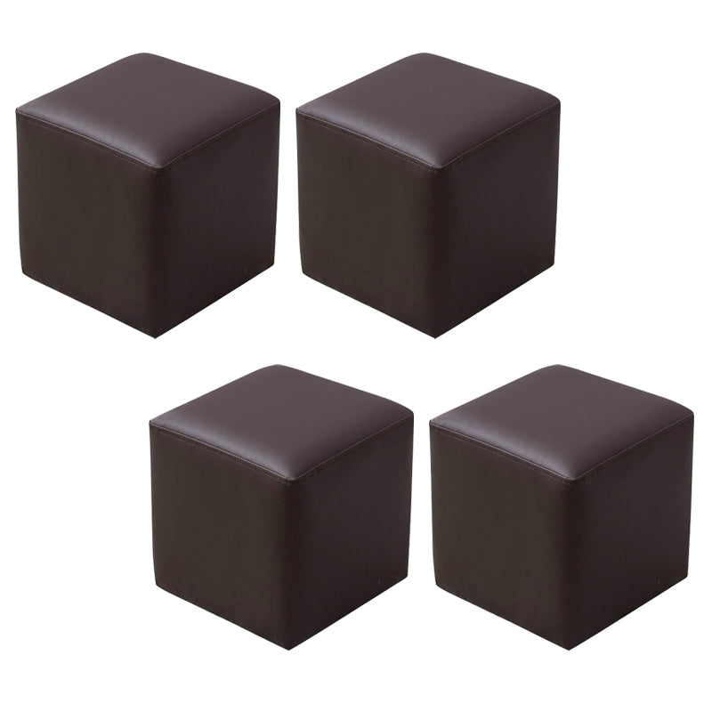 Modern Stain Resistant Ottoman Modern Pure Color Leather Standard