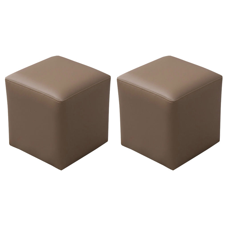Modern Stain Resistant Ottoman Modern Pure Color Leather Standard