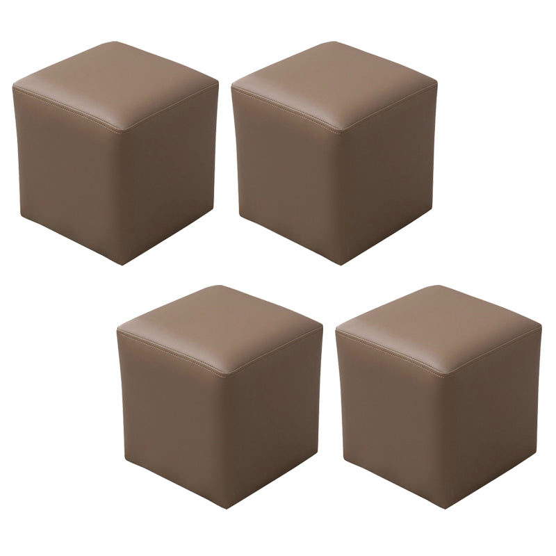 Modern Stain Resistant Ottoman Modern Pure Color Leather Standard