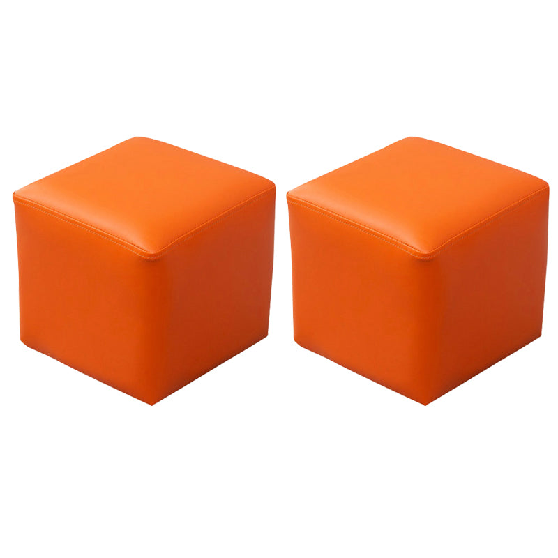 Modern Stain Resistant Ottoman Modern Pure Color Leather Standard