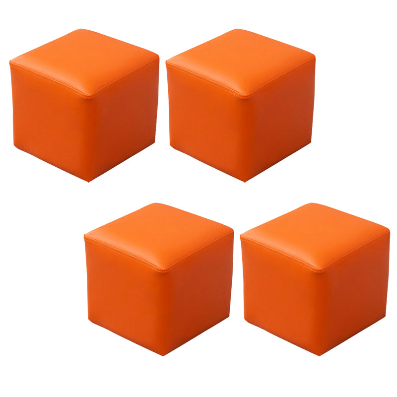 Modern Stain Resistant Ottoman Modern Pure Color Leather Standard