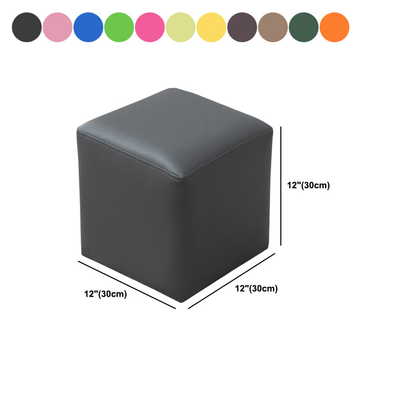 Modern Stain Resistant Ottoman Modern Pure Color Leather Standard