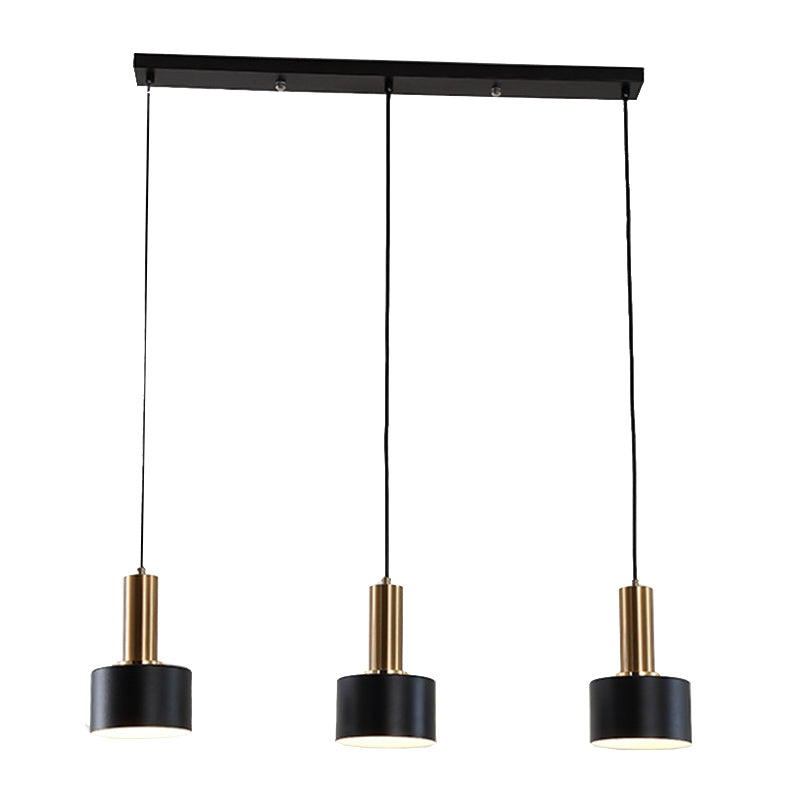 7.87" H 3-Light Modern Cluster Cylinder Kitchen Island Ceiling Light Metal Hanging Light