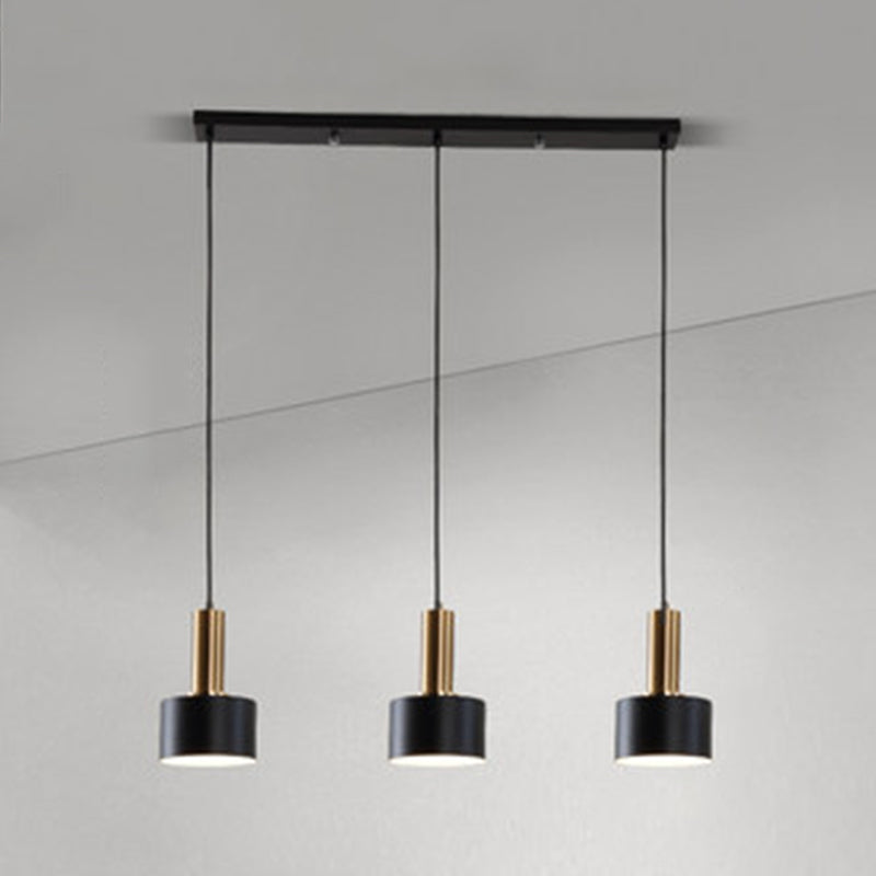 7.87" H 3-Light Modern Cluster Cylinder Kitchen Island Ceiling Light Metal Hanging Light