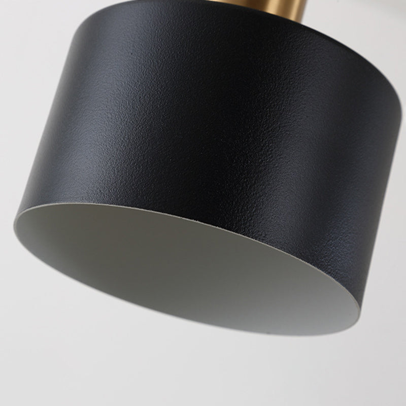7.87" H 3-Light Modern Cluster Cylinder Kitchen Island Ceiling Light Metal Hanging Light