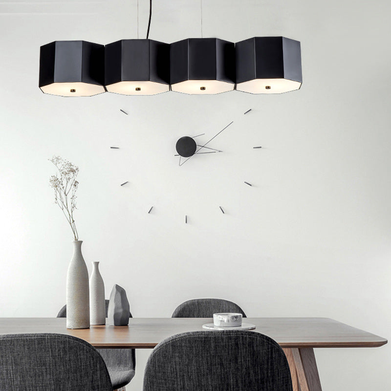 Modern Geometric Metal Kitchen Island Ceiling Light Black Island Hanging Light
