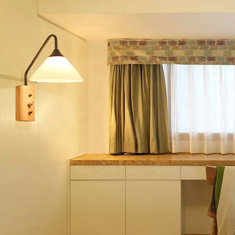 Modern Sconce Light Fixture Wood 1-Light Wall Sconces for Bedroom