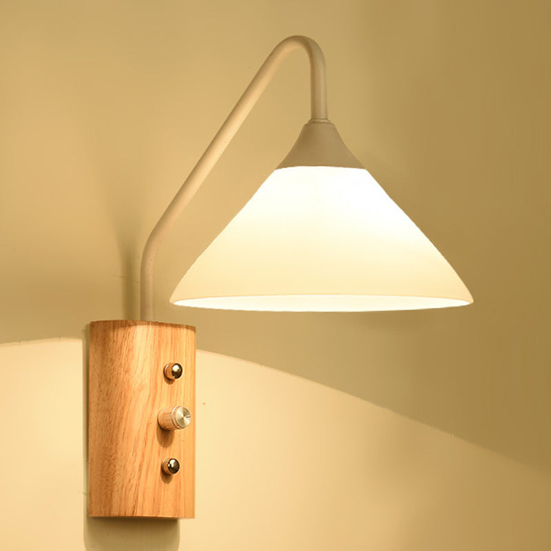 Modern Sconce Light Fixture Wood 1-Light Wall Sconces for Bedroom
