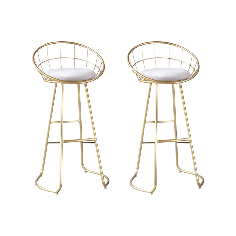 Contemporary Matte Finish Iron Bar Stool Footrest Home Counter Stool