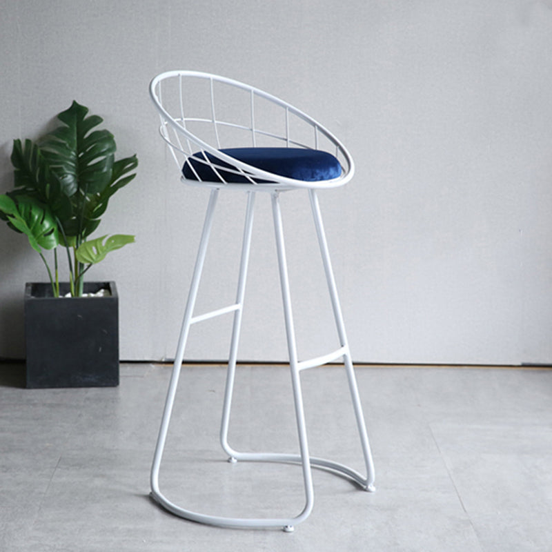 Contemporary Matte Finish Iron Bar Stool Footrest Home Counter Stool