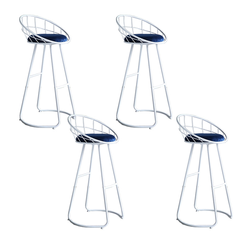 Contemporary Matte Finish Iron Bar Stool Footrest Home Counter Stool