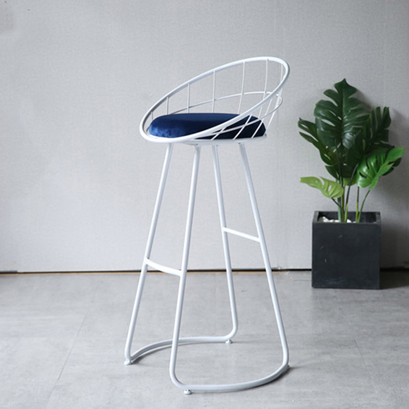 Contemporary Matte Finish Iron Bar Stool Footrest Home Counter Stool