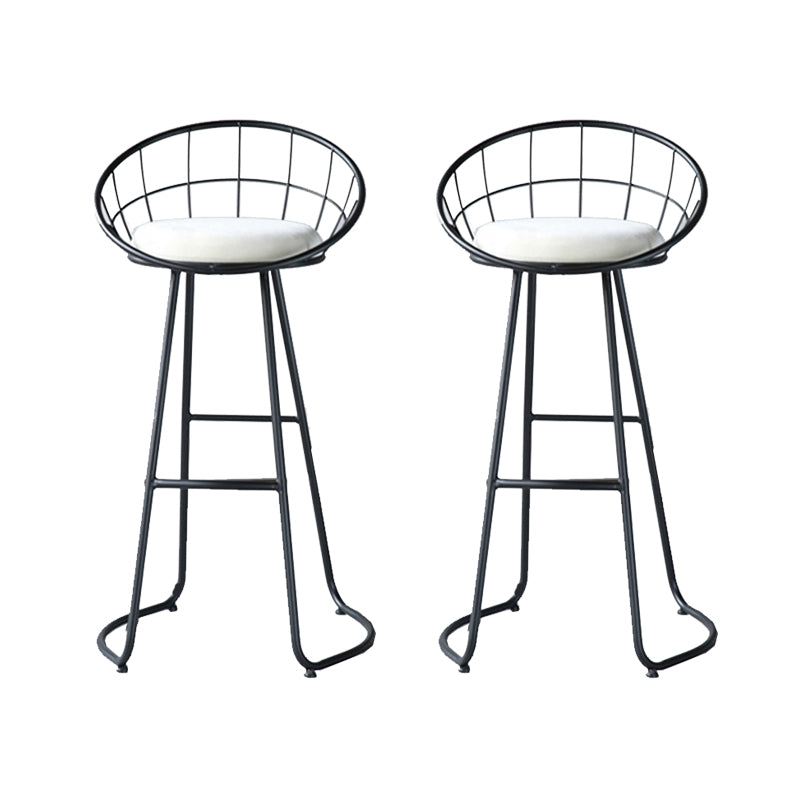 Contemporary Matte Finish Iron Bar Stool Footrest Home Counter Stool