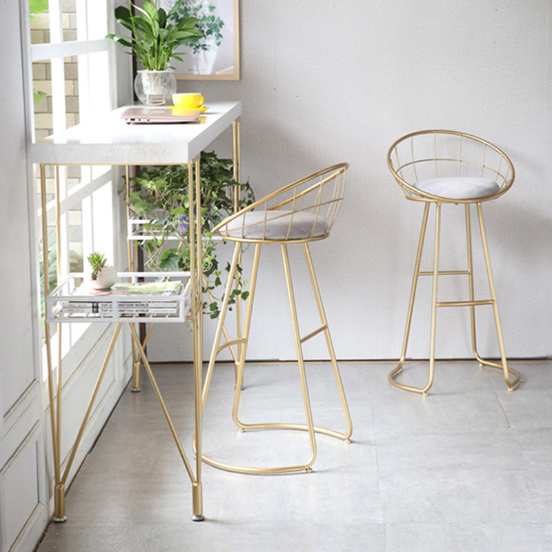 Contemporary Matte Finish Iron Bar Stool Footrest Home Counter Stool