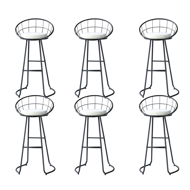 Contemporary Matte Finish Iron Bar Stool Footrest Home Counter Stool