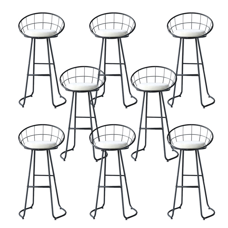 Contemporary Matte Finish Iron Bar Stool Footrest Home Counter Stool